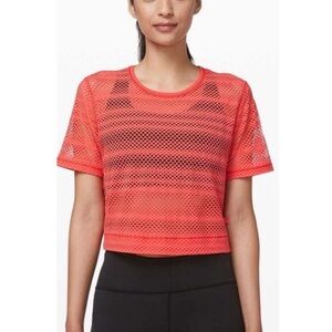 Lululemon Orange Mesh Top